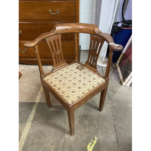 28 - George lll elm corner chair 72W