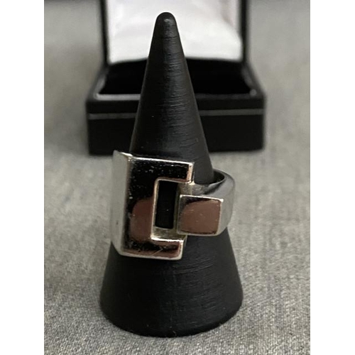 281 - Danish modernist silver ring (size N)