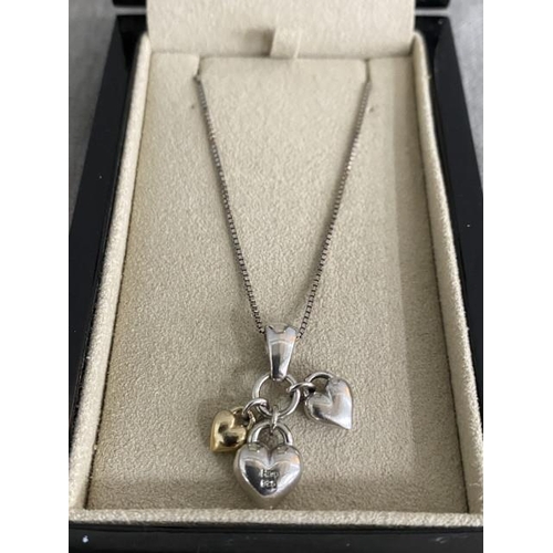 286 - Hot Diamonds 925 silver and diamond heart necklace (44cm)