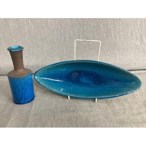 295 - Mid century HAK Danish Nils Kahler for A. Kahler vase and a matching serving dish