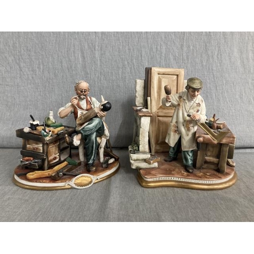 298 - Capodimonte -'Carpenter' & 'Pinocchio' signed Cazzola (both with Certificato D'Origine)