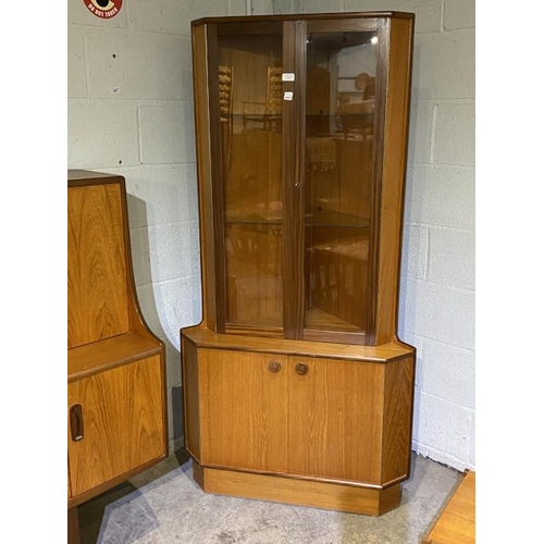 32 - Turnbridge teak corner display cabinet 170H 85W 53D