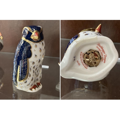 332 - Royal Crown Derby 'Rockhopper Penguin' MMII paperweight with gold stopper (no box)