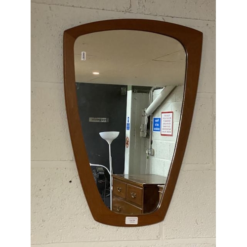 34 - Mid century teak framed mirror 63 x 45cm