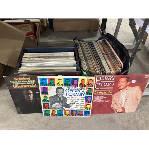 403 - 2 containers of LPs including George Formby, Strauss, Schubert, Oscar Peterson, Dusty Springfield, K... 