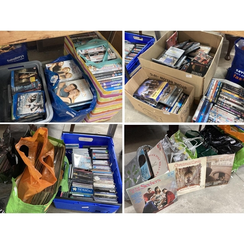 408 - 7 boxes and bags of DVDs including Titanic, Happy Feet, Fast & Furious 5, Donnie Darko etc, a crate ... 