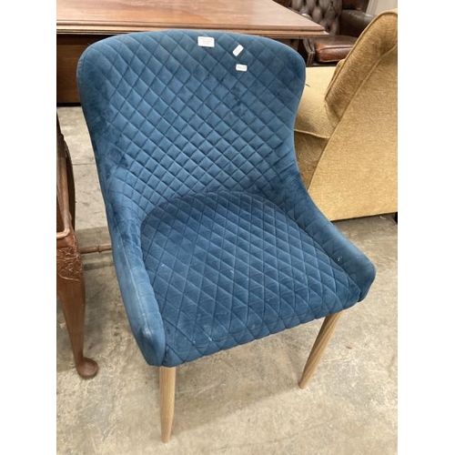 437 - Teal velvet bedroom chair 52W