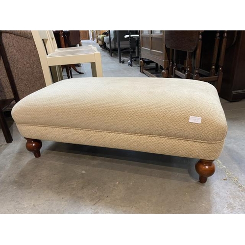 47 - Oatmeal chenille footstool 96 x 48cm