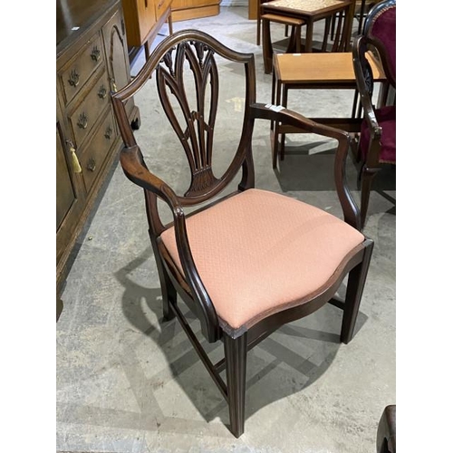 66 - 19th century mahogany desk chair 58W