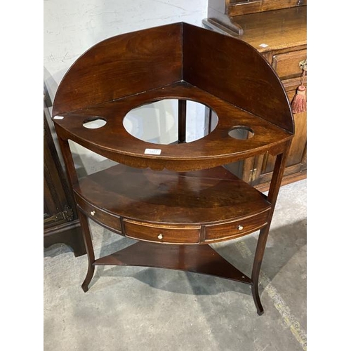 73 - George lll mahogany corner washstand 99H 66W 44D