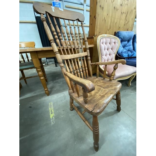 83 - Antique ash and elm Bobbin back Windsor chair (signs of worm) 55W