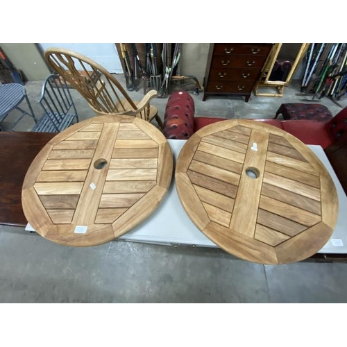 90 - 2 teak Lazy Susan's 60cm diameter