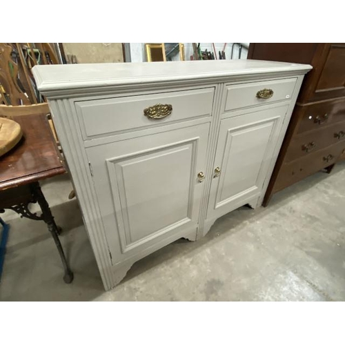 91 - Painted oak two drawer/two door sideboard 98H 122W 46D