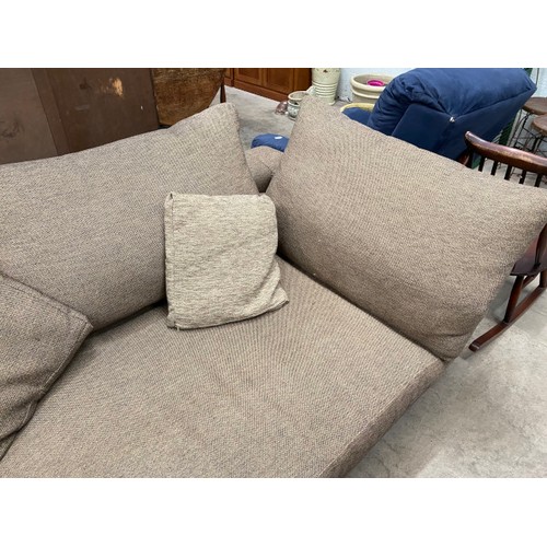 145 - Contemporary camel coloured linen effect settee 270W