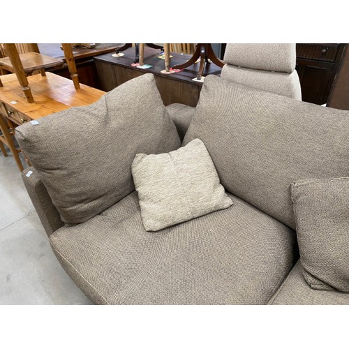 145 - Contemporary camel coloured linen effect settee 270W