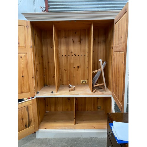 178 - Painted pine four door cupboard (will require shelves) 233H 156W 75D