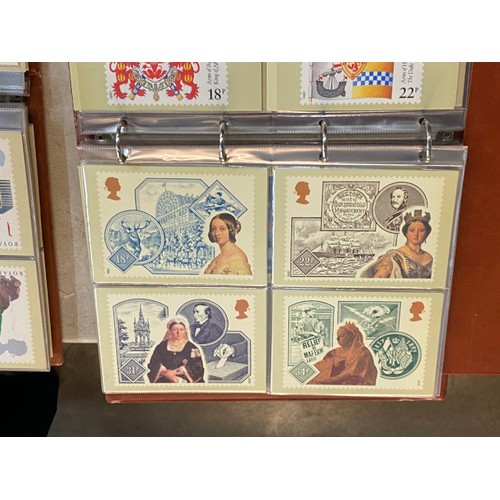 351 - 6 well filled albums of Post Office Stamps Post Cards including British Composers, National Trust Sa... 