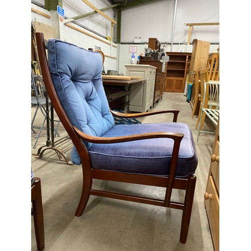 85 - 2 mid century Parker Knoll armchairs 65W