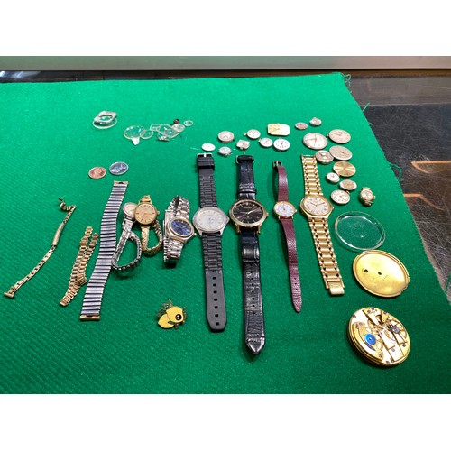 269 - Box of assorted watches and watch movements including Tissot, Rotary, Sekonda etc (all sold as seen)