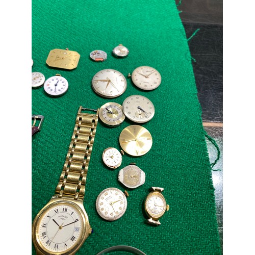 269 - Box of assorted watches and watch movements including Tissot, Rotary, Sekonda etc (all sold as seen)