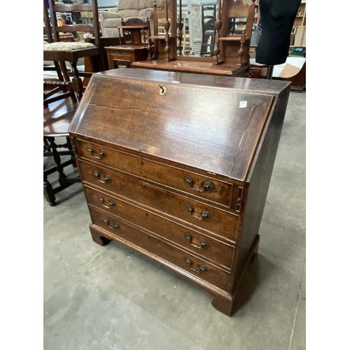 130 - 18th century oak bureau 108H 99W 30D