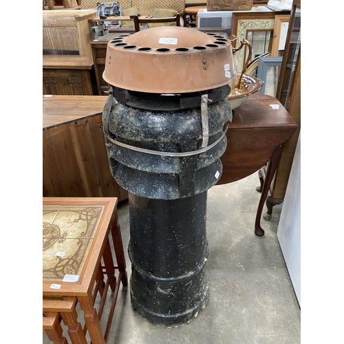 169 - Victorian chimney pot with cowl 100H