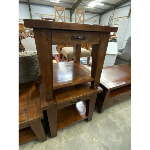 194 - 2 Brison oak lamp tables 55H 60W 60D