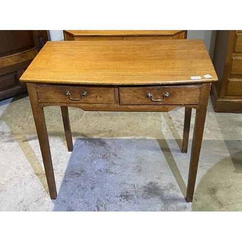 216 - George lll oak 2 drawer hall table 73H 82W 48D