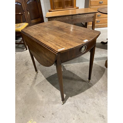 223 - George lll mahogany Pembroke table 71H 50-104W 83D