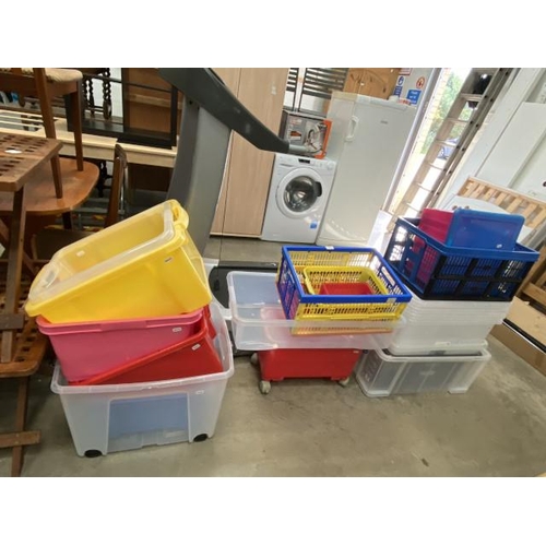 231 - Assorted plastic storage boxes in various colours and sizes including Curver, Wham, Really Useful Bo... 