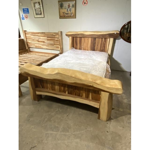 232 - Hand made teak root 4ft bed frame (over all dimensions 126H 175W 230D) with a Divine Sleep Molook 10... 