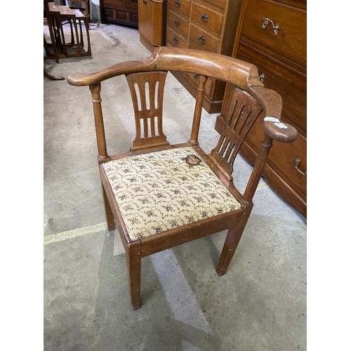 30 - George lll elm corner chair 72W (signs of worm)