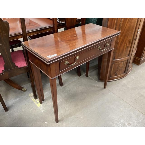 34 - Victorian mahogany fold over tea table 75H 85W 39-78W