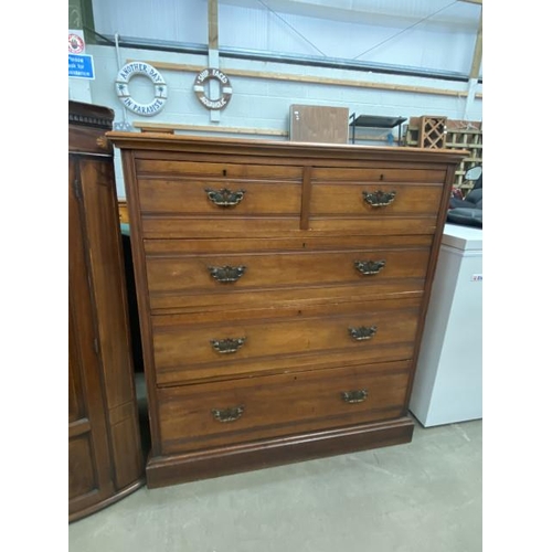 36 - Edwardian mahogany 2 over 3 chest of drawers 116H 105W 50D