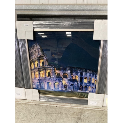 385 - Framed 'Colosseum' print on glass NEW 48cm square