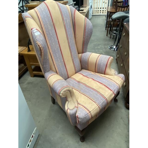 39 - Victorian style wing back armchair 83W