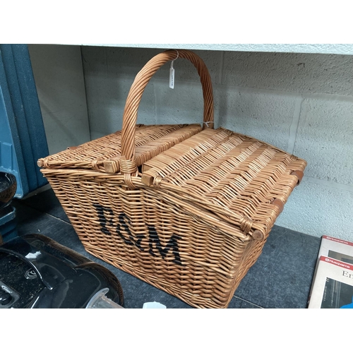 402 - Fortnum & Mason wicker picnic basket 52W 32H 36D