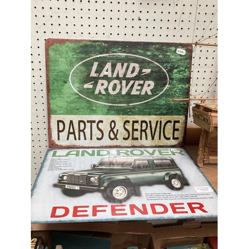 413 - 2 metal Land Rover signs NEW 30x40cm