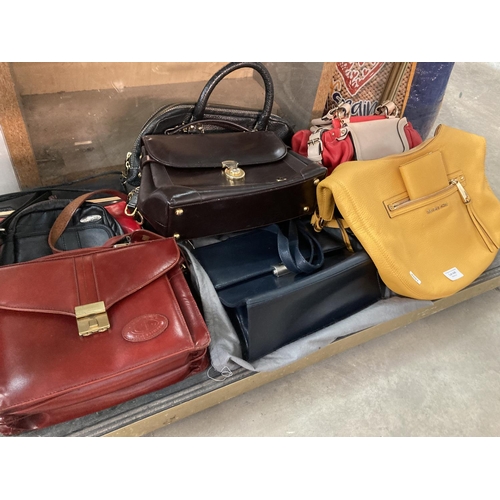 446 - 11 bags & 2 purses inc. Michael Kors shoulder bag & matching purse, Mandarin & Duck bag, Central Lea... 