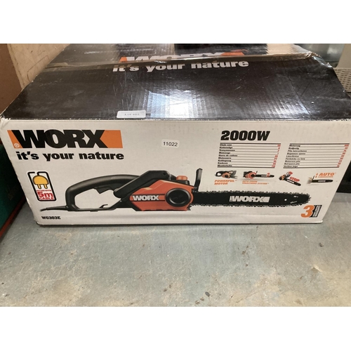 485 - Worx Power Tools - WG303E chain saw (new)