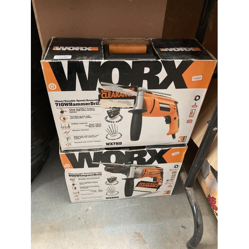 488 - Worx Power Tools - WX7HD 710W hammer drill (new)
Worx Power Tools - WX8HD 800W impact drill (new)