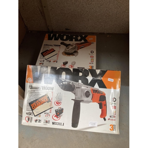 505 - Worx Power Tools - WX311.1 1100W impact drill (new)
Worx Power Tools - WX705 115mm angle grinder (ne... 