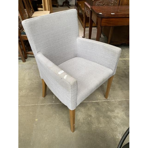 60 - Italian grey upholstered bedroom chair 60W