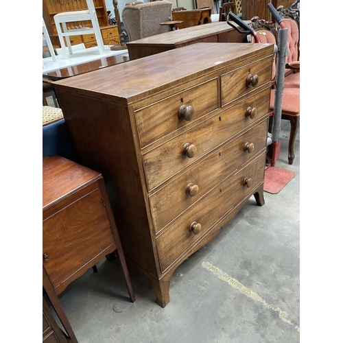 66 - 19th century mahogany 2 over 3 chest of drawers 101H 97W 49D