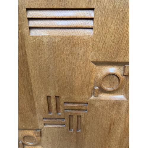 125 - Art Deco French oak corner cupboard (possibly by Charles Dudouyt) with one key 89H 64W 38D