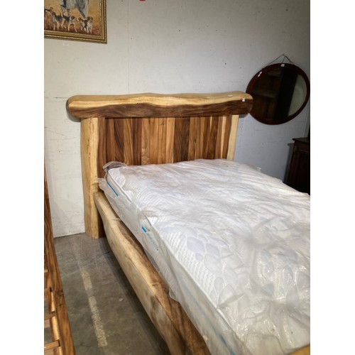 232 - Hand made teak root 4ft bed frame (over all dimensions 126H 175W 230D) with a Divine Sleep Molook 10... 