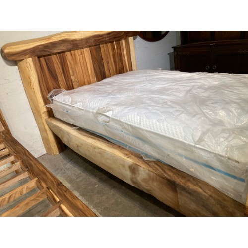 232 - Hand made teak root 4ft bed frame (over all dimensions 126H 175W 230D) with a Divine Sleep Molook 10... 