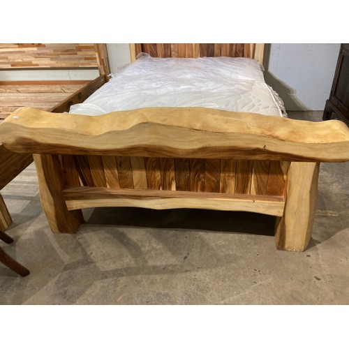 232 - Hand made teak root 4ft bed frame (over all dimensions 126H 175W 230D) with a Divine Sleep Molook 10... 