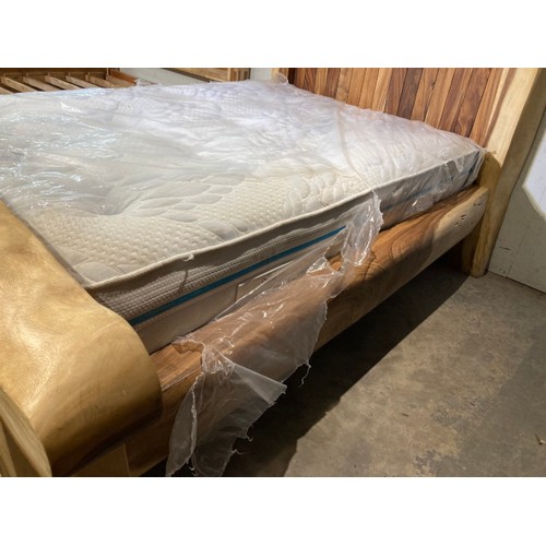 232 - Hand made teak root 4ft bed frame (over all dimensions 126H 175W 230D) with a Divine Sleep Molook 10... 