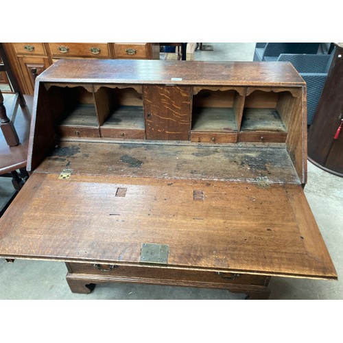 130 - 18th century oak bureau 108H 99W 30D